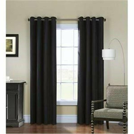 COMMONWEALTH HOME FASHIONS 84 in. Thermaplus Navar Grommet Top Panel Curtain, Black 71145-109-401-84